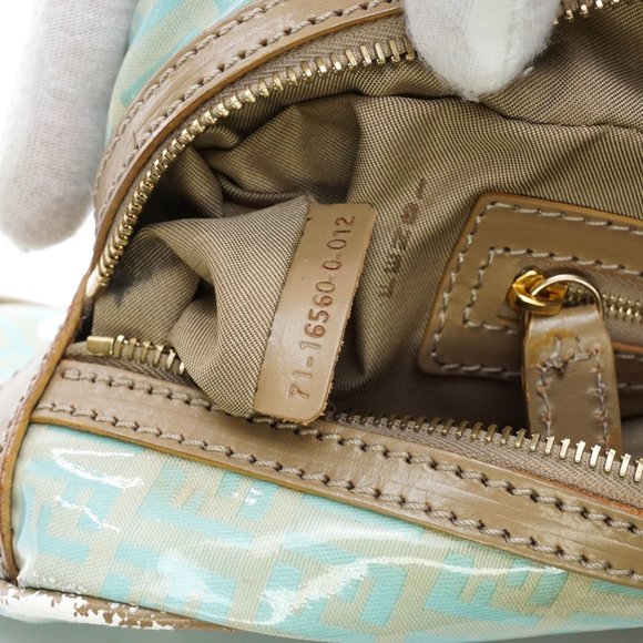 Auth Fendi Zucchino Hand Bag Light Blue #15070F96 - Picture 9 of 12